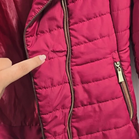 Small Maroon Active USA Puffer Coat - Picture 10 of 11